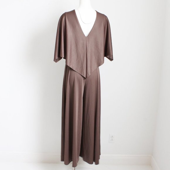 Lillie Rubin Jumpsuit Jersey Palazzo Pants Caplet Top Limited Edition 70s - Picture 8 of 9